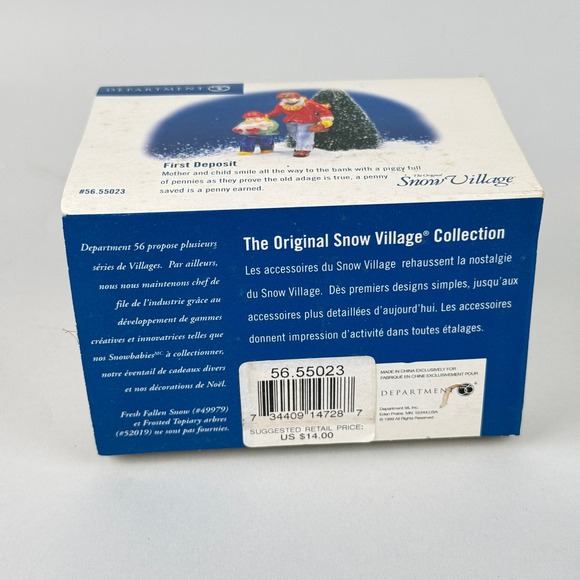Department 56 Snow Village First Deposit Mother Child Figurine 56.55023 NOS - Picture 3 of 7